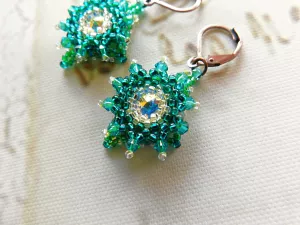 Náušnice Damarys - Smaragdový šepot elegance