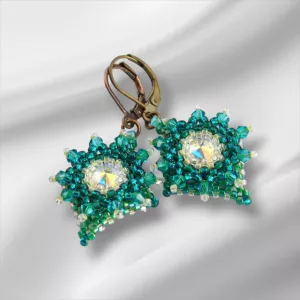 Náušnice Damarys - Smaragdový šepot elegance