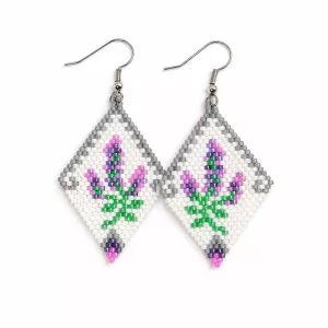 Náušnice Levandulové ticho | bižuterní kov, chirurgická ocel 316L, stříbro 925/1000