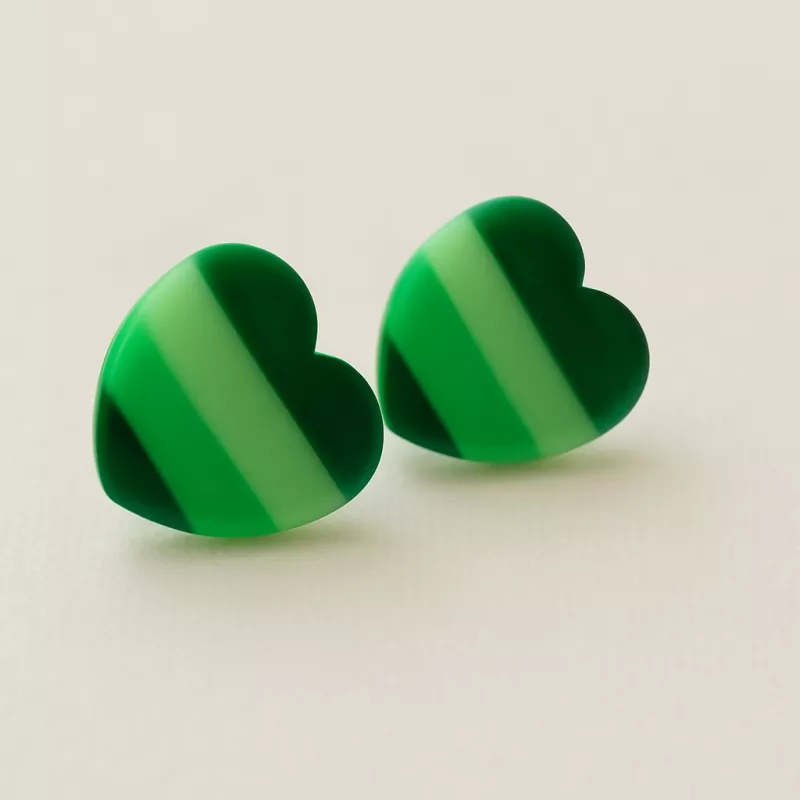 Náušnice srdíčka zelená