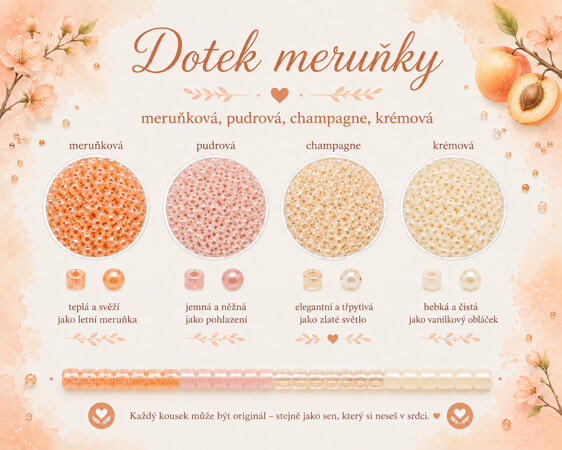 Dotek meruňky<br>
meruňková · pudrová · champagne · krémová