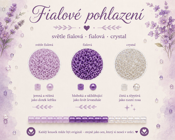 Fialové pohlazení – světle fialová · fialová · crystal