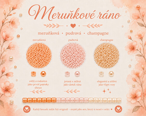Meruňkové ráno – meruňková · pudrová · champagne