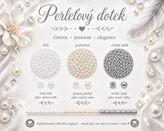Perleťový dotek – bílá · perleťová · světle šedá