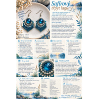 Safírový třpyt laguny – ručně šité korálkové náušnice Swarovski Rivoli Electric Blue